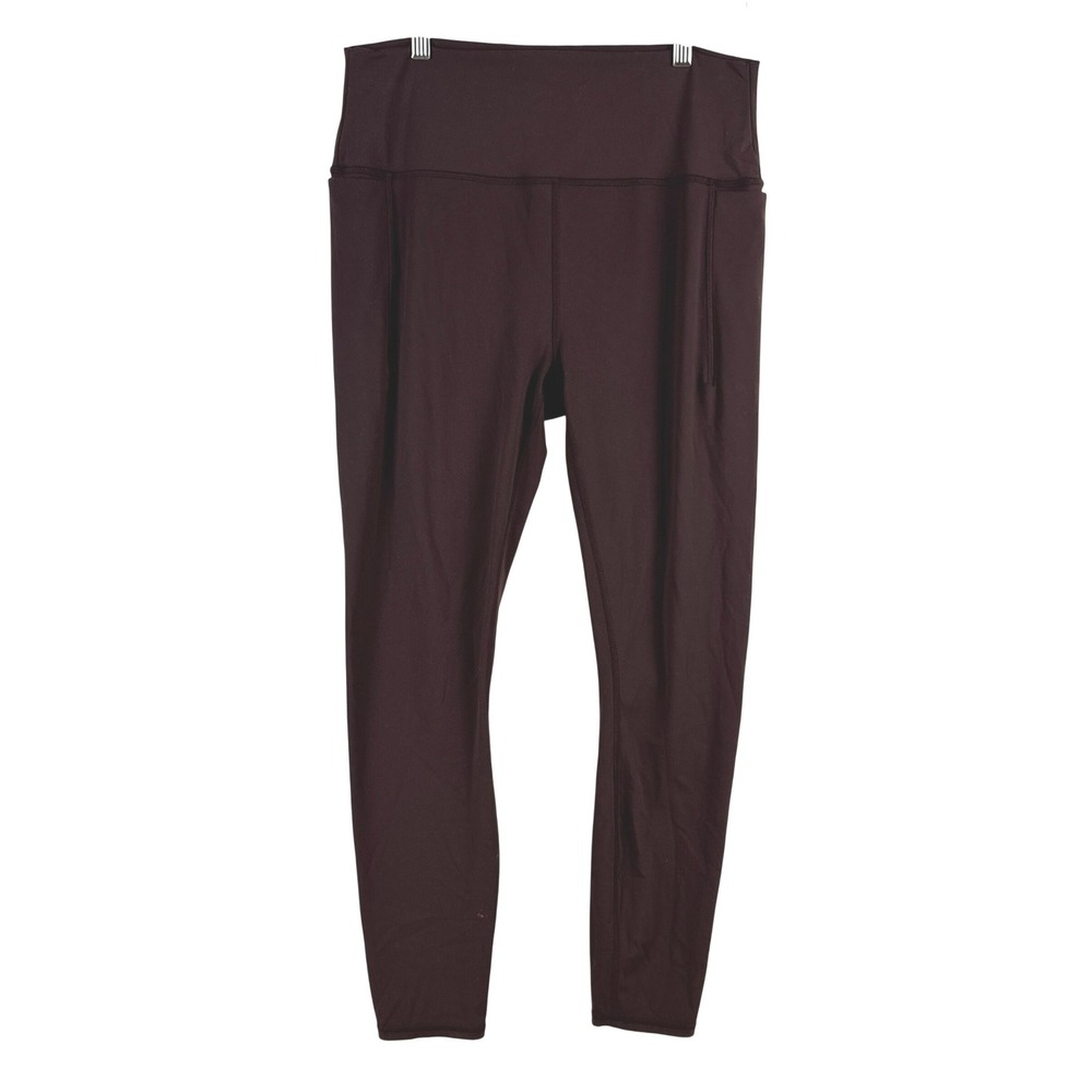 prAna Women's Burgundy High Waisted‎ Leggings Athleisure Yoga Pants XL